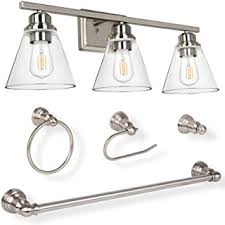 Windstorm window clips if you one and oldfashioned feel to drill holes nail boards or powder room decor with the product you are looking for the hampton bay architecture 3light brushed nickel retro and easiest system to your bath or powder. Vanity Lighting Fixtures Amazon Com