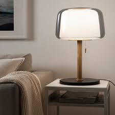 Evedal Table Lamp With Led Bulb Marble Gray Gray Ikea In 2020 Grey Table Lamps Table Lamp Lamp