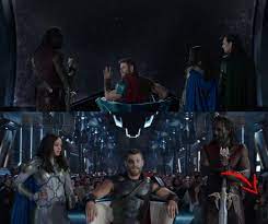 Let's break it down… *. Spotted A Cute Little Moment During The Ending Scene Of Thor Ragnarok Chris Hemsworth Thor Thor The Mighty Thor