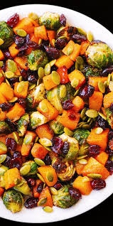 Christmas side dishes help your traditional roast shine and the holiday meal extra special. Roasted Brussels Sprouts Maple Butternut Squash Pumpkin Seeds And Cranberries Thanksgiving Side Dishes Thanksgiving Cooking Recipes