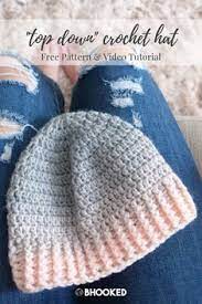 Basic Top Down Crochet Hat Free Pattern Video Tutorial In 7 Sizes Easy Crochet Hat Crochet Beanie Pattern Free Crochet Hats Free Pattern