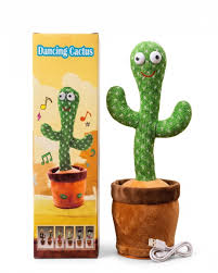 Dancing Cactus Plush Toy Green LED Music for Kids 1-10