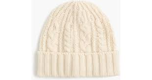 Shop jcrew.com for the highest quality women's and men's clothing and see the entire selection of children's clothing, cashmere sweaters, women's dresses and shoes, men's suits, jackets, accessories and more. J Crew Lambswool Cable Knit Hat In Ivory White Lyst