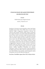 Check spelling or type a new query. Pdf Evaluasi Hasil Belajar Pendidikan Agama Islam Pai