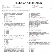 Soal Pat Ski Kelas 11 Dan Jawabannya Harian Madrasah