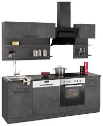 Otto küchen finden sie in allen erdenklichen größen und ausführungen. Held Mobel Kuchenzeile Tulsa Mit E Geraten Breite 210 Cm Schwarze Metallgriffe Hochwertige Mdf Fronten Online Kaufen Otto