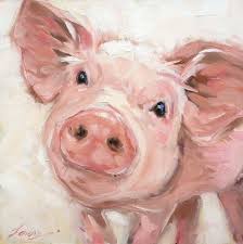 6x6 Inch Impressionistic Pig Painting Original Oil Painting Of A Sweet Little Pig Paintings Of Pigs Farm Animals Nursery Art Pig Art Pig Painting Animal Art