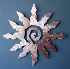 Metal Sun Burst Southwest Art Wall Hanging Copper Finish Small Arte En Metal Disenos De Unas Figuritas