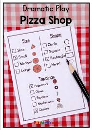 creating a pizza shop theme in your pretend play center these printable pages will help you turn dramatic play preschool play pizza shop dramatic play centers