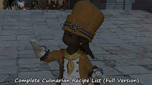 Ffxiv Complete Culinarian Recipe List Full Version Final Fantasy Xiv Final Fantasy Xiv