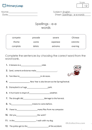 Combining these letters is how the words necessary for communication develop. Spelling Worksheet E E Words English Esl Worksheets For Distance Learning And Physical Classrooms
