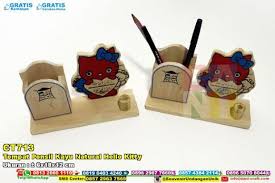 Tempat Pensil Kayu Natural Hello Kitty Souvenir Pernikahan Pensil Kayu Tempat Pensil Hello Kitty