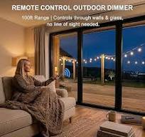 Outdoor Dimmer for String Lights – 350W Plug-in Dimmer with Remote Control  & Timer, IP65 Waterproof LED Light Dimmer Switch for Patio, Bistro & Lamps  ...
