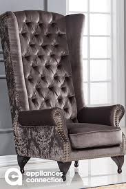 This Grey Accent Chair Features A Fabric Upholstery 2 Tone Grey Color Tufted High Back Rolled Arm Classica Nail Hea Furniture Accent Chairs Eagle Furniture