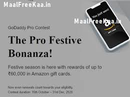 This promotion is in no way sponsored, endorsed or administered by, or associated with, instagram or facebook. Godaddy Pro Contest Win Rs 60 000 Amazon Gift Card Giveaway Free Sample Contest Freebie Deal 2021
