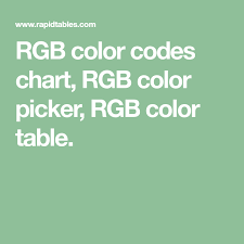 Rgb Color Codes Chart Rgb Color Picker Rgb Color Table