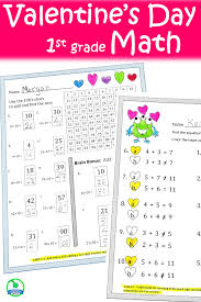 Valentine S Day Math Worksheets For 1st Grade Math Math Worksheets First Grade Classroom
