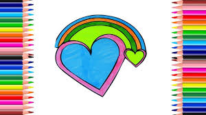 Coloring Phow To Draw Rainbow Heart Pages Heart Drawing For Kids Heart Drawing Drawing For Kids Heart Coloring Pages