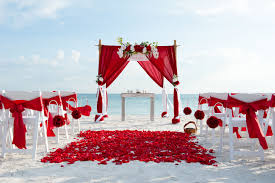 Radiant Red Beach Wedding Beach Wedding Red Red Wedding Theme Wedding Beach Ceremony