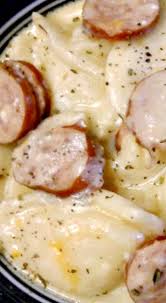 Crockpot Pierogi Casserole With Kielbasa An Easy Meals Recipe Recipe Crockpot Dishes Recipes Easy Slow Cooker Recipes