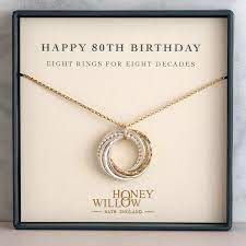 The absolute best 80th birthday ideas! 80th Birthday Gift 80th Birthday Necklace 8 Rings For 8 Etsy