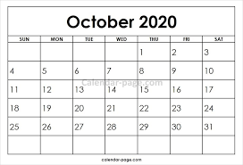 October 2020 Printable Calendar Template In 2020 July Calendar February Calendar Printable Calendar Template