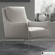 The Natuzzi Light Grey Top Grain Leather Accent Chair Is A Contemporary Take On A Traditio Leather Accent Chair Light Grey Accent Chair Leather Sectional Sofas