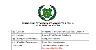 Jawatan kosong perlis februari 2021. Jawatan Kosong Di Suk Perlis Pembantu Tadbir N19 Jobcari Com Jawatan Kosong Terkini