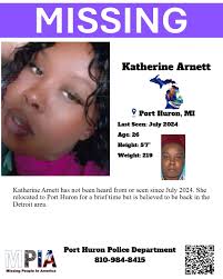 Katherine Arnett has not been heard from or seen since July 2024. She  relocated to Port Huron for a brief time but is believed to be back in the  Detroit area. MISSING