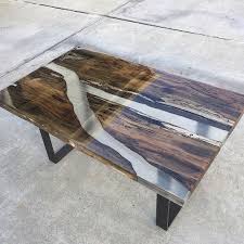 New listing handmade 30 round red cedar wood dark blue epoxy resin coffee pub table. Lovely Decor Objects Resin Dark Wood Coffee Table With Black Bent Metal Legs Dark Wood Coffee Table Wood Resin Table Resin Furniture