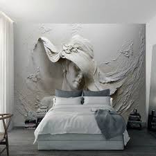 Bedroom wallpaper 3d for wall. Custom Wallpaper 3d Stereoscopic Embossed Gray Beauty Oil Painting Modern Abstract Art Wall Mural Living Room Bedroom Wallpaper Wish