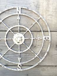 Nautical Compass White Wall Art Shabby Chic Nautical Decor Metal Compass Wall Art White Wall Art Nautical Compass Nautical Decor Compass Wall Art Chic Home Decor Compass Wall Decor