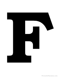printable letter f silhouette print solid black letter f