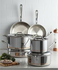 All Clad Copper Core Stainless 10 Pc Cookware Set Pan Pots New 1 725 Usa Made Ebay Cookware Set Induction Cookware Copper Cooking Pan