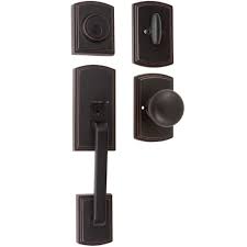 Delaney Visconti Single Cylinder Edged Bronze Door Handleset With Santo Interior 374007sn The Home Depot Single Cylinder Deadbolt Bronze Oil Rubbed Bronze