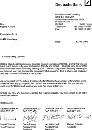 Die deutsche bank erhöht ab oktober die gebühren für ihre girokonten. Deutsche Bank Letter Of Recommendation