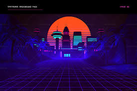 Hd wallpapers and background images. Synthwave Retrowave Background Pack By Dennybusyet Thehungryjpeg Com