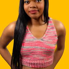 This halter top has an open back that's tied together with crisscross take the right strap and do the same thing, but in the opposite direction, so that you're left with a crisscross pattern. Cute Knit Halter Top Pattern Alert Designed By Lisa Borum Of Lsb Creates Knithacker