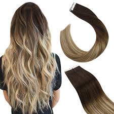 Hetto short curly clip in extensions human hair brown highlights blonde clip in hair extensions natural curly hair 100g 7pcs full head clip in wavy hair 10 inch. Balayage Color Glue In Human Hair Extensions Brown To Blonde 4 6 613 Ugeathair