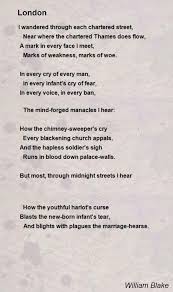 London William Blake William Blake Poems Blakes London William Blake