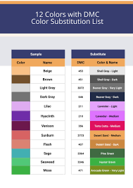DMC Color Chart And Substitutions List in Illustrator, PDF - Download |  Template.net