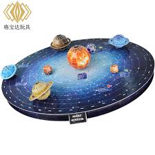 Educational Toy 1pc Creative Solar System Nine Planets Learning 3d Paper Diy Jigsaw Puzzle Model Kits Chi Solar System Model Best Educational Toys Solar System