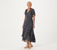 As Is Haute Hippie Tribe Luna Wrap Maxi Dress Qvc Com In 2020 Maxi Dress Maxi Wrap Dress Dresses