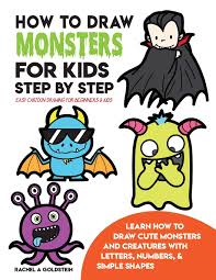 2) draw a set of animals. How To Draw Monsters For Kids Step By Step Easy Cartoon Drawing For Beginners Kids Learn How To Draw Cute Monsters And Creatures With Letters Simple Shapes Drawing For Kids
