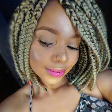 Black And Platinum Blonde Box Braids Platinum Blonde Twists Bob Google Search Bob Box Braids Styles Box Braids Styling Box Braids Hairstyles
