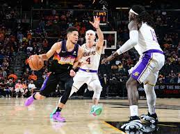The los angeles lakers, led by forward lebron james, face the phoenix suns, led by guard devin booker, in game 3 of their nba playoffs western conference first round series on thursday, may 27. 2panxn7bygticm