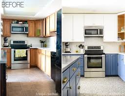 Keep the counters, walls and upper kitchen cabinets in the white family to achieve consistency. Blue White Two Tone Kitchen Reveal Houseful Of Handmade