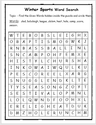 winter sport word search printable englishbix