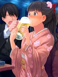 This hairstyle is achieved by completely dying your hair with spectacular color. Wallpaper Human Hair Color Pink Cartoon Black Hair Girl Anime Hairstyle Boy Mouth Brown Hair Interaction Long Hair Child Mangaka Cg Artwork Fiction Hime Cut 1105x1455 Youngscum 916641 Hd Wallpapers Wallhere