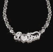 Wow This Xoxo Hugs And Kisses Stampado I Love You Name Necklace Chain Is Absolutely Dazzling It Mens Silver Necklace Sterling Silver Engagement Rings Jewelry